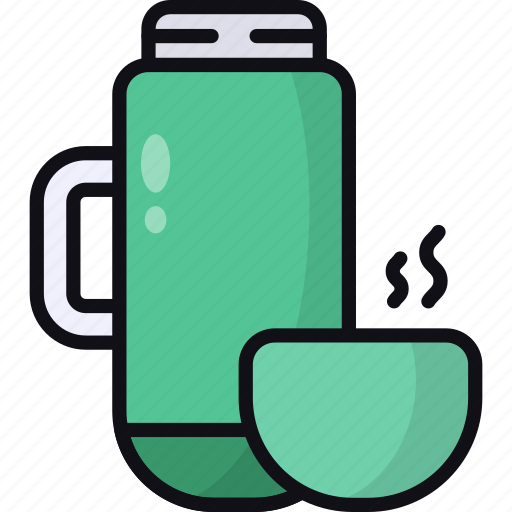 Thermos, thermo flask, hot drink, hot water, water bottle, hot beverage icon - Download on Iconfinder