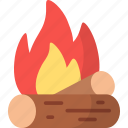 campfire, bonfire, outdoor, camping, flame, hot, firewood