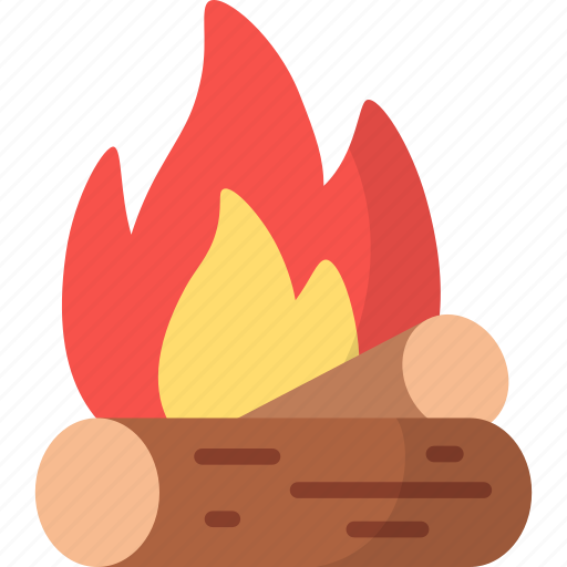 Campfire, bonfire, outdoor, camping, flame, hot, firewood icon - Download on Iconfinder