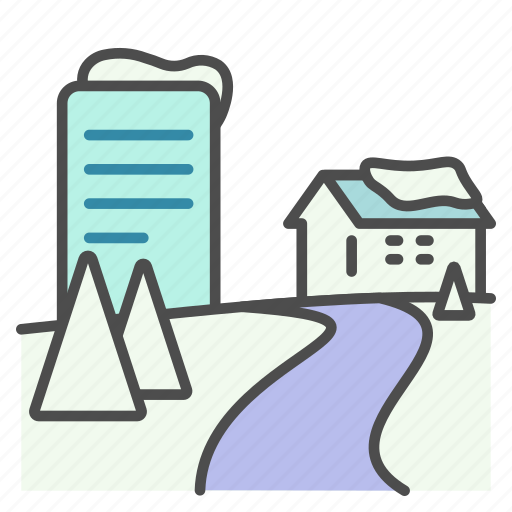 Winter, city, snow, building, landscape, town icon - Download on Iconfinder