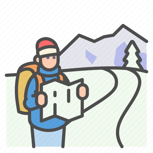 Winter, map, tourist, traveling, camping icon - Download on Iconfinder