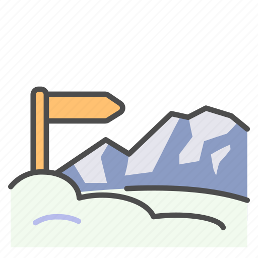Winter, plank, sign, direction, landscape, snow icon - Download on Iconfinder