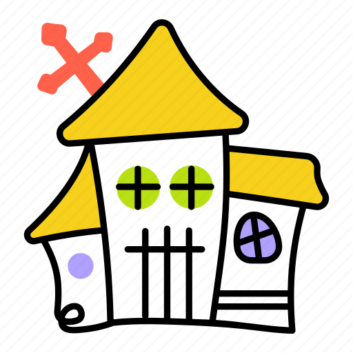 Witch hut, witch home, witch castle, scary home, scary house icon - Download on Iconfinder