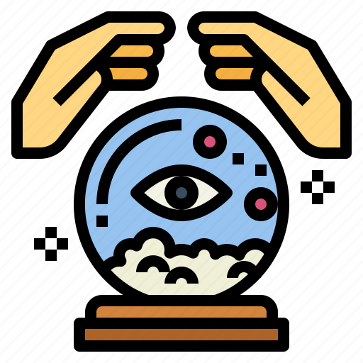Crystal, ball, hand, magician, magic icon - Download on Iconfinder