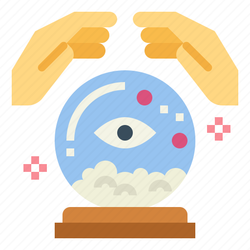 Crystal, ball, hand, magician, magic icon - Download on Iconfinder