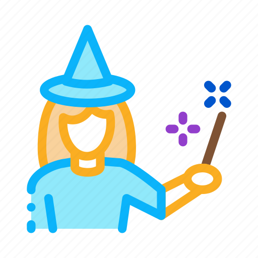 Equipment, eye, hat, magic, wand, wizard, woman icon - Download on Iconfinder