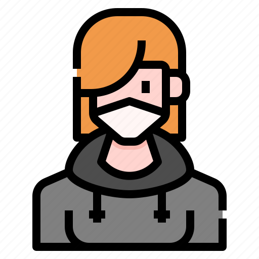 Avatar, hoodie, mask, people, user, woman icon - Download on Iconfinder