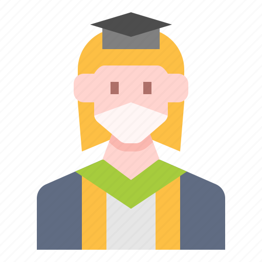 Avatar, graduate, mask, people, user, woman icon - Download on Iconfinder