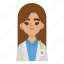 doctor, woman, user, avatar, job 