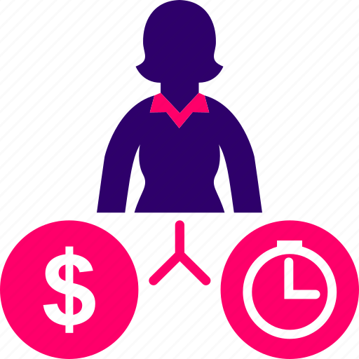 Business, money, time, woman icon - Download on Iconfinder