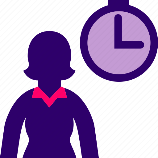 Clock, executive, hour, time, woman icon - Download on Iconfinder
