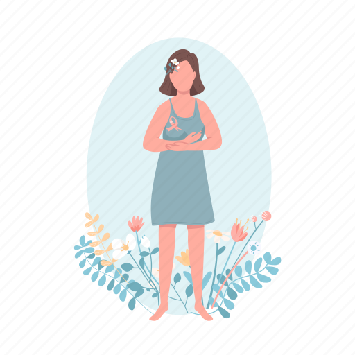Woman, breast, cancer, survivor, oncology illustration - Download on Iconfinder