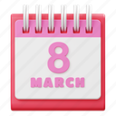 calendar, 8 march, date, schedule icon, event, month, appointment, womans day, schedule 