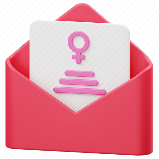 Letter, gender, email, communication, sign, message, mail 3D illustration - Download on Iconfinder
