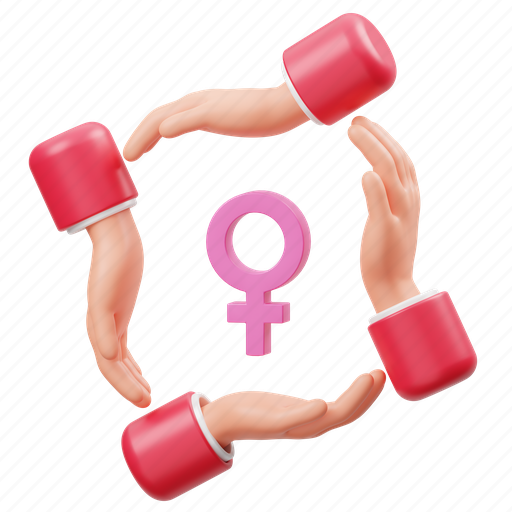 Women, empowerment, women empowerment, hand, diversity, equality, gesture 3D illustration - Download on Iconfinder