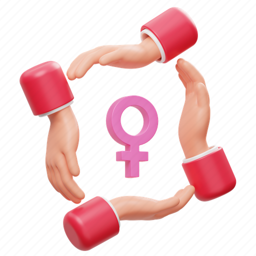 Women empowerment, gender, sign, hands, female, hand, woman 3D illustration - Download on Iconfinder