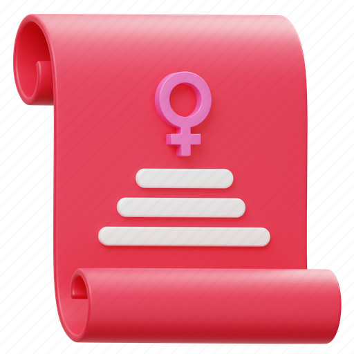 Women rights, file, document, paper, sheet, gender, womans day 3D illustration - Download on Iconfinder