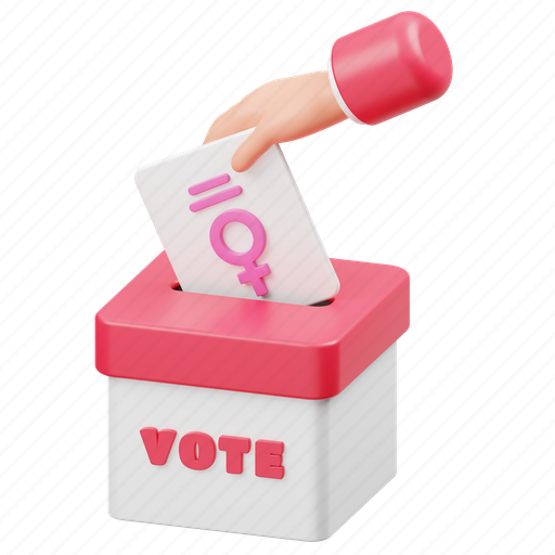 Women, suffrage, vote, gender, equality, campaign, female 3D illustration - Download on Iconfinder
