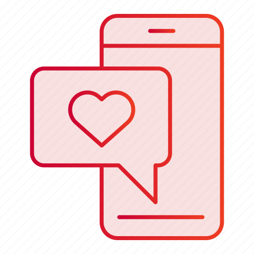 Phone, love, message, cellphone, chat, heart, mobile icon - Download on Iconfinder