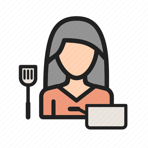 Featured image of post Woman Cooking Icon : Retro young woman in retro clothes cooking soup vector.