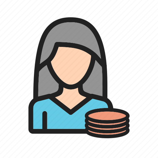 Accountant, bills, calculator, finance, money, personal, woman icon - Download on Iconfinder