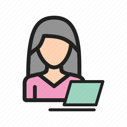 Business, businesswoman, career, corporate, job, laptop, office icon - Download on Iconfinder