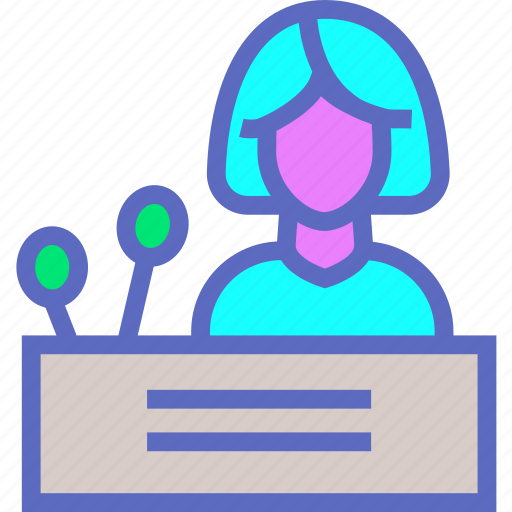 Opinion, conference, feedback, feminism, presentation, speaker, woman icon - Download on Iconfinder