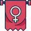 banner, female, female symbol, flag, woman, womens day, girl 