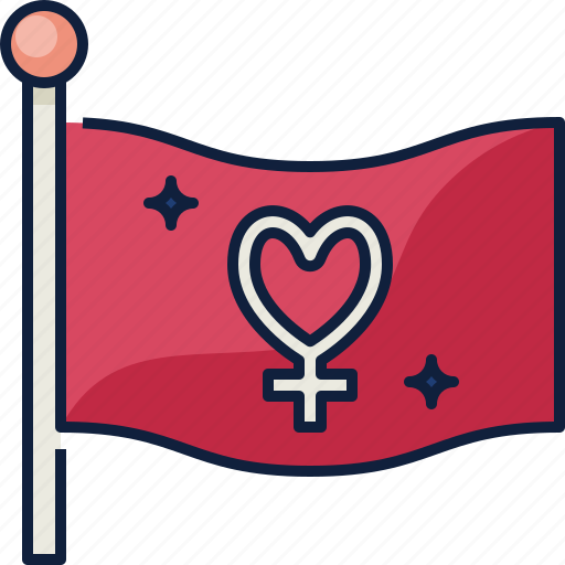 Flag, celebration, banner, womens day, women, female sign, woman icon - Download on Iconfinder