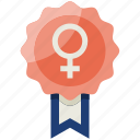 badge, award, medal, women, female symbol, woman, female