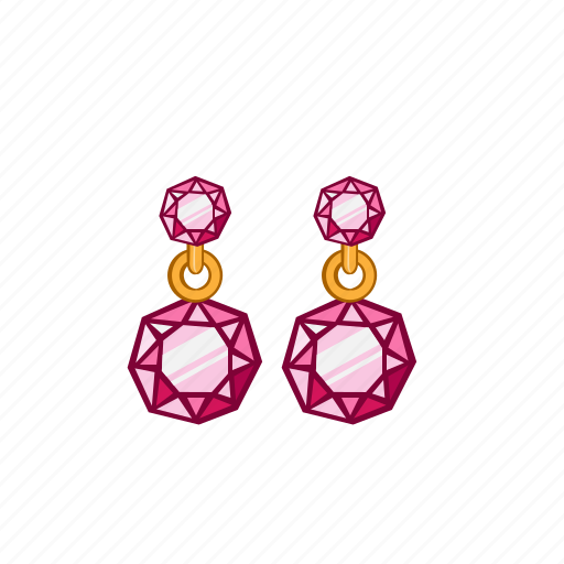 Accessories, diamond, earring, fashion, gem, golden, ruby icon - Download on Iconfinder