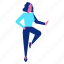avatar, character, happy, jump, woman 