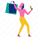bag, card, credit, shopping, woman