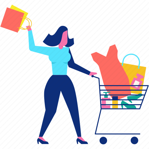 Cart, character, sale, shopping, woman icon - Download on Iconfinder