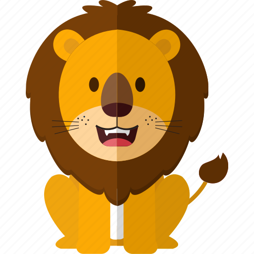 Animals, cartoon, cute, lion, sitting, wild, wildlife icon - Download on  Iconfinder