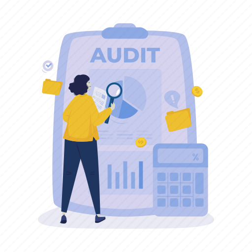 Audit, search, corporate, analyst, data, research, accounting illustration - Download on Iconfinder