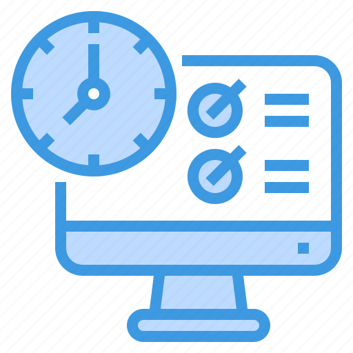 Clock, computer, from, home, list, time, work icon - Download on Iconfinder