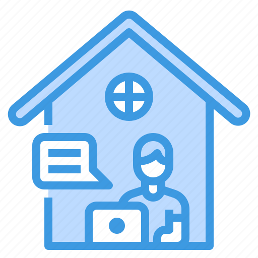 Chat, home, online, work, work from home, working icon - Download on Iconfinder