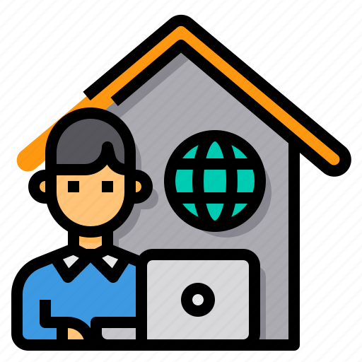Home, online, work, work from home, working, world icon - Download on Iconfinder