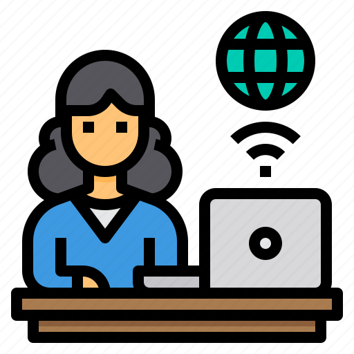 Home, office, online, studio, woman, work, work from home icon - Download on Iconfinder