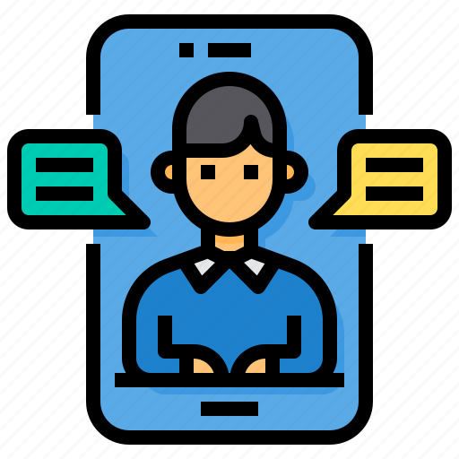 Call, chat, live, smartphone, speech, video, work from home icon - Download on Iconfinder