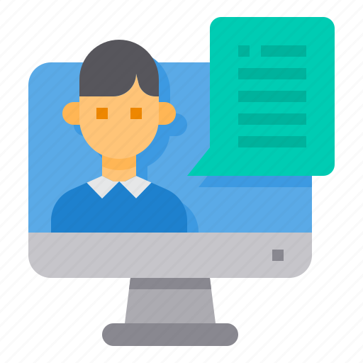 Chat, computer, conference, home, video, work, work from home icon - Download on Iconfinder