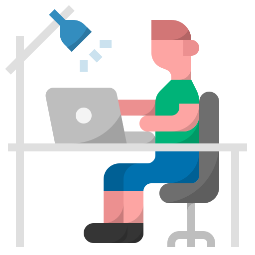 Businessman, office, work, working, work alone, work at home, work from home icon - Free download