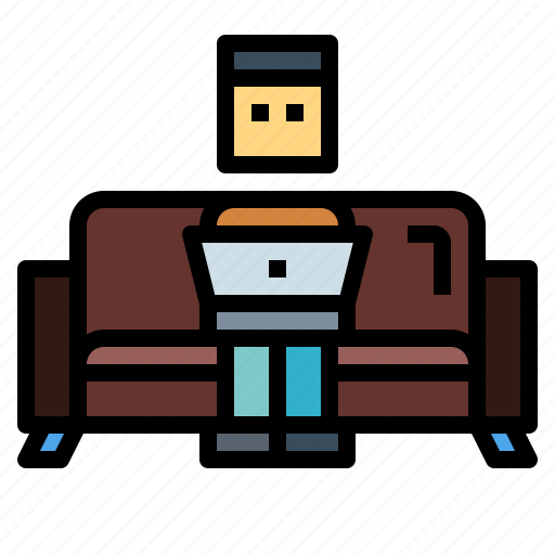 Furniture, relax, sofa, work, work from home icon - Download on Iconfinder