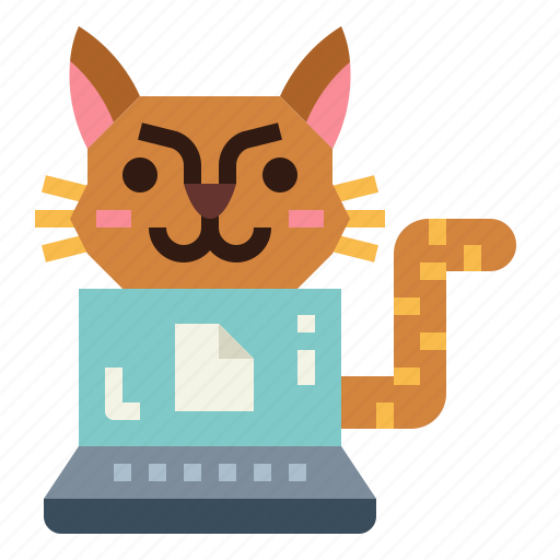 Cat, cloud, drive, laptop, pet, storage, work icon - Download on Iconfinder
