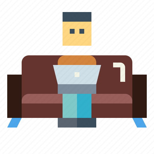 Furniture, relax, sofa, work, work from home icon - Download on Iconfinder