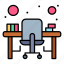 chair, computer, desk, monitor, office, table, workstation 