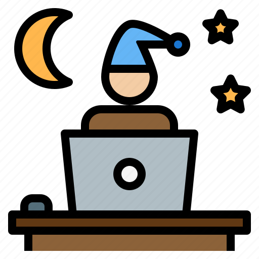 At, home, night, office, overtime, work, workplace icon - Download on Iconfinder