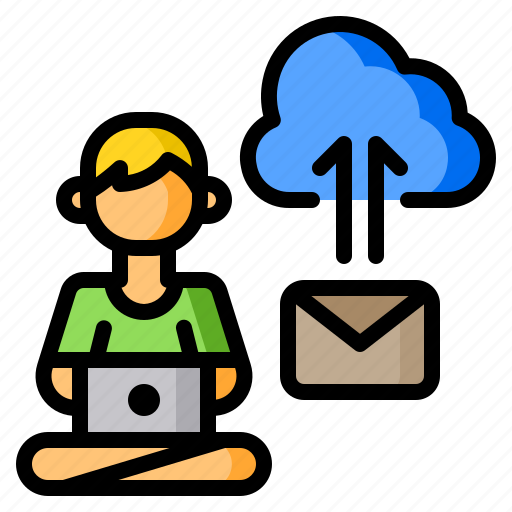 Cloud, folder, job, man, work icon - Download on Iconfinder