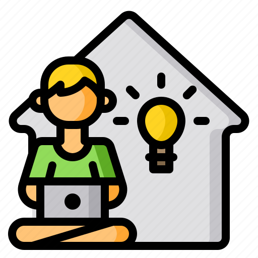 Home, idea, laptop, man, work icon - Download on Iconfinder